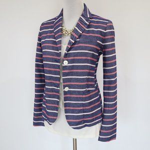 GAP Size 6 Blue Stripe Blazer Jacket Academy Blazer